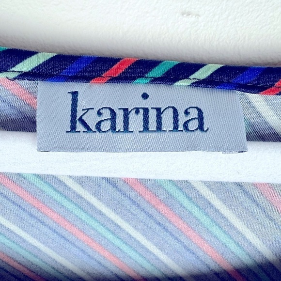 Karina | Original Easy Dress Multi Color Empire Waist Short Sleeve Dress | XL - Picture 4 of 5